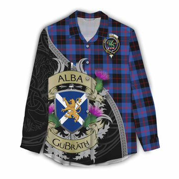 Tartan Vibes Clothing Maule Tartan Family Crest Women's Casual Shirt Lion Rampant Royal Thistle Shield Celtic Inspired
