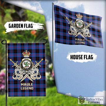 Maule Tartan Flag with Clan Crest and the Golden Sword of Courageous Legacy
