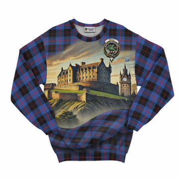 Maule Tartan Family Crest Sweatshirt with Scottish Ancient Castle Style