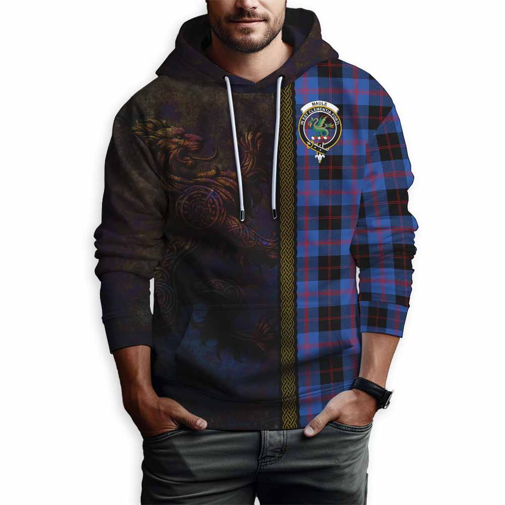 Tartan Vibes Clothing Maule Tartan Family Crest Hoodie Alba Gu Brath Be Brave Lion Ancient Style
