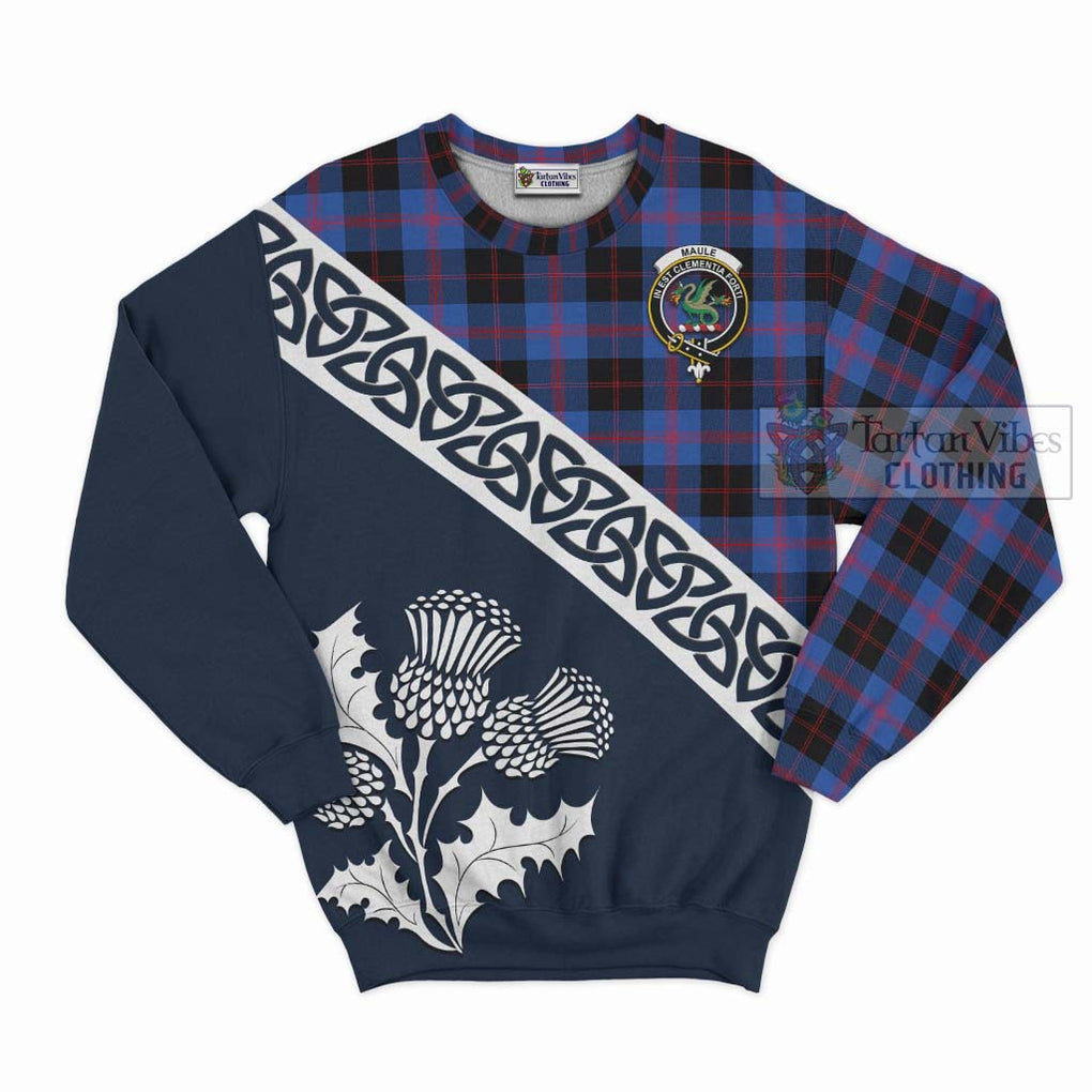 Tartan Vibes Clothing Maule Tartan Sweatshirt Featuring Thistle and Scotland Map