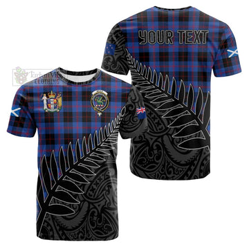 Maule Crest Tartan Cotton T-shirt with New Zealand Silver Fern Half Style
