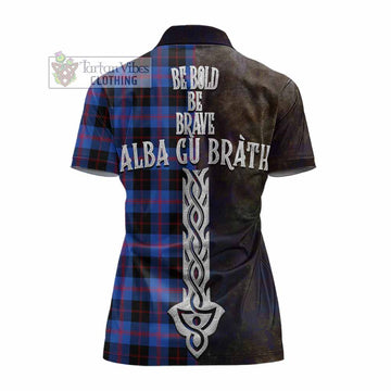 Maule Tartan Family Crest Women's Polo Shirt Alba Gu Brath Be Brave Lion Ancient Style