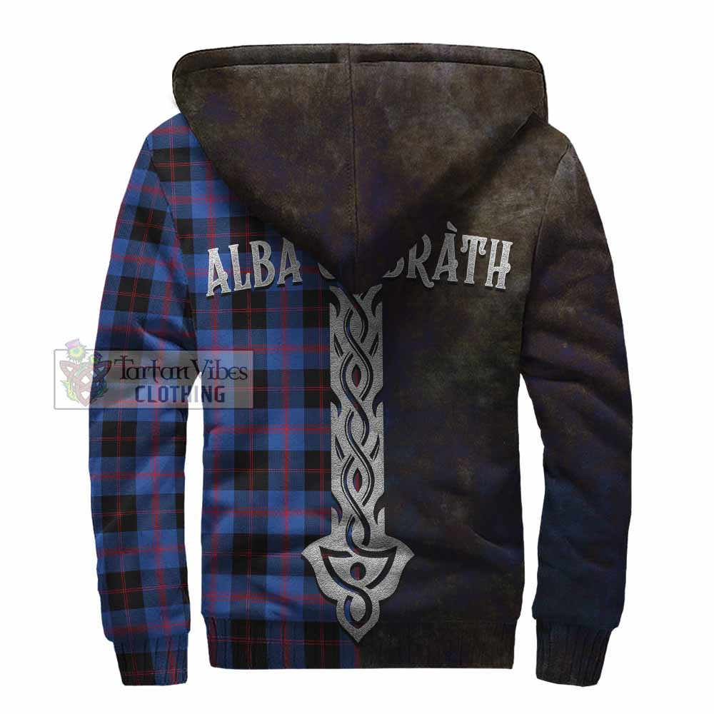 Tartan Vibes Clothing Maule Tartan Family Crest Sherpa Hoodie Alba Gu Brath Be Brave Lion Ancient Style