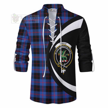 Tartan Vibes Clothing Maule Tartan Ghillie Kilt Shirt with Family Crest Circle Style