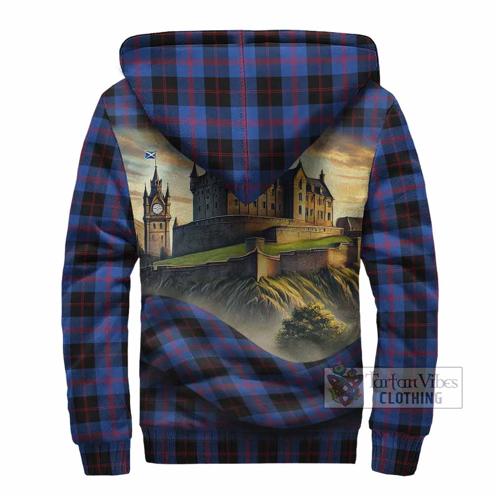 Tartan Vibes Clothing Maule Tartan Family Crest Sherpa Hoodie with Scottish Ancient Castle Style