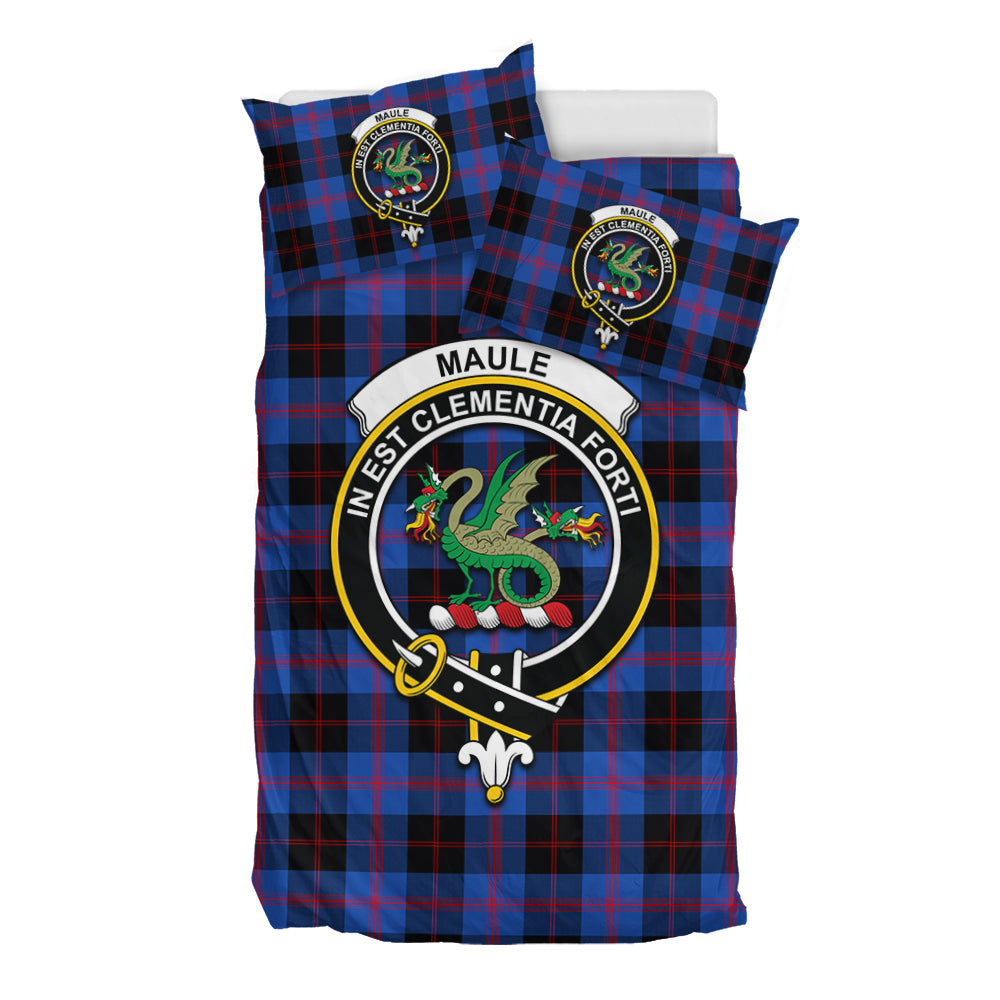Maule Tartan Bedding Set with Family Crest - Tartan Vibes Clothing