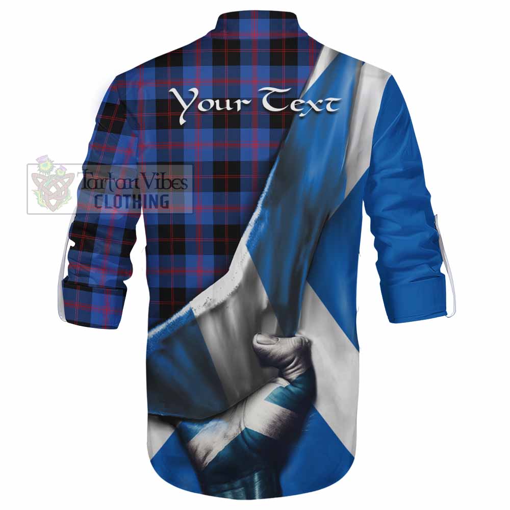 Tartan Vibes Clothing Maule Tartan Ghillie Kilt Shirt with Family Crest Scotland Patriotic Style