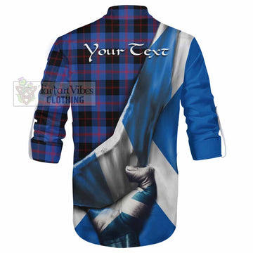 Tartan Vibes Clothing Maule Tartan Ghillie Kilt Shirt with Family Crest Scotland Patriotic Style