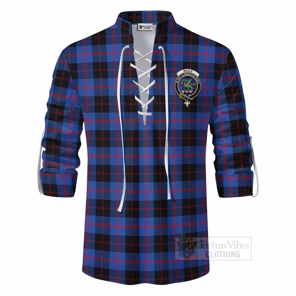 Tartan Vibes Clothing Maule Tartan Ghillie Kilt Shirt with Family Crest DNA In Me Style