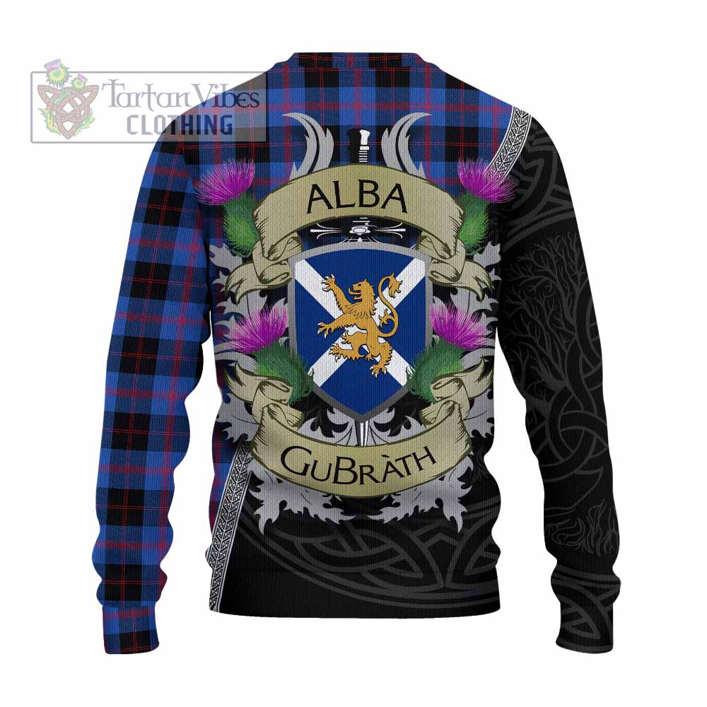 Tartan Vibes Clothing Maule Tartan Family Crest Knitted Sweater Lion Rampant Royal Thistle Shield Celtic Inspired