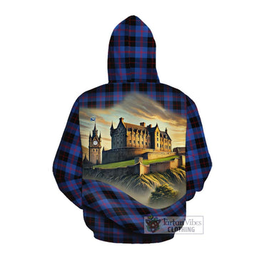 Tartan Vibes Clothing Maule Tartan Family Crest Cotton Hoodie with Scottish Ancient Castle Style