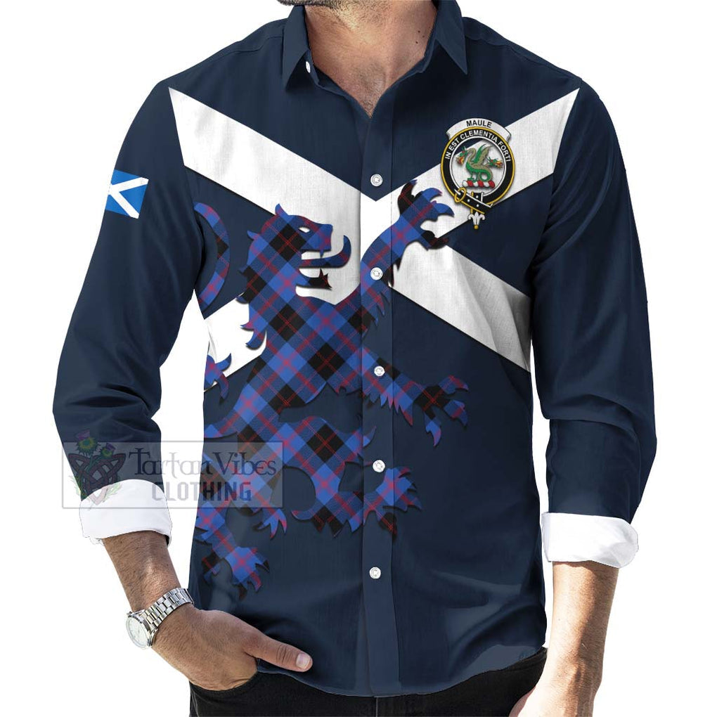 Tartan Vibes Clothing Maule Tartan Lion Rampant Long Sleeve Button Shirt – Proudly Display Your Heritage with Alba Gu Brath and Clan Name