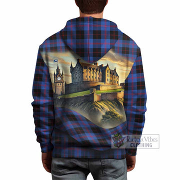 Maule Tartan Family Crest Hoodie with Scottish Ancient Castle Style
