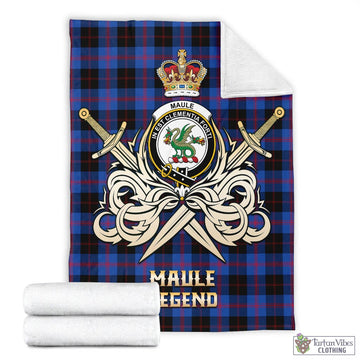 Maule Tartan Blanket with Clan Crest and the Golden Sword of Courageous Legacy