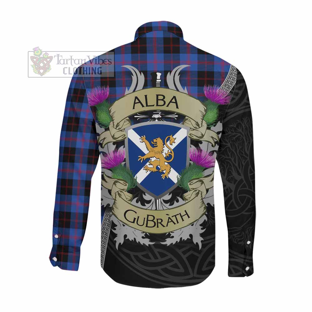 Tartan Vibes Clothing Maule Tartan Family Crest Long Sleeve Button Shirt Lion Rampant Royal Thistle Shield Celtic Inspired