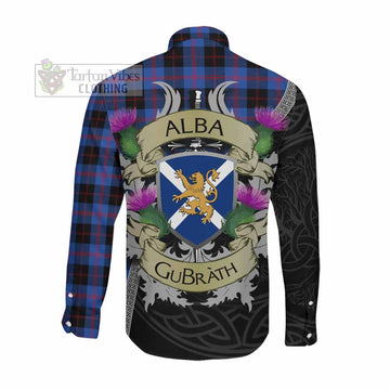 Tartan Vibes Clothing Maule Tartan Family Crest Long Sleeve Button Shirt Lion Rampant Royal Thistle Shield Celtic Inspired
