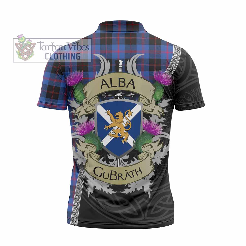 Tartan Vibes Clothing Maule Tartan Family Crest Zipper Polo Shirt Lion Rampant Royal Thistle Shield Celtic Inspired