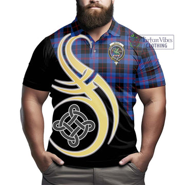 Maule Tartan Polo Shirt with Family Crest and Celtic Symbol Style