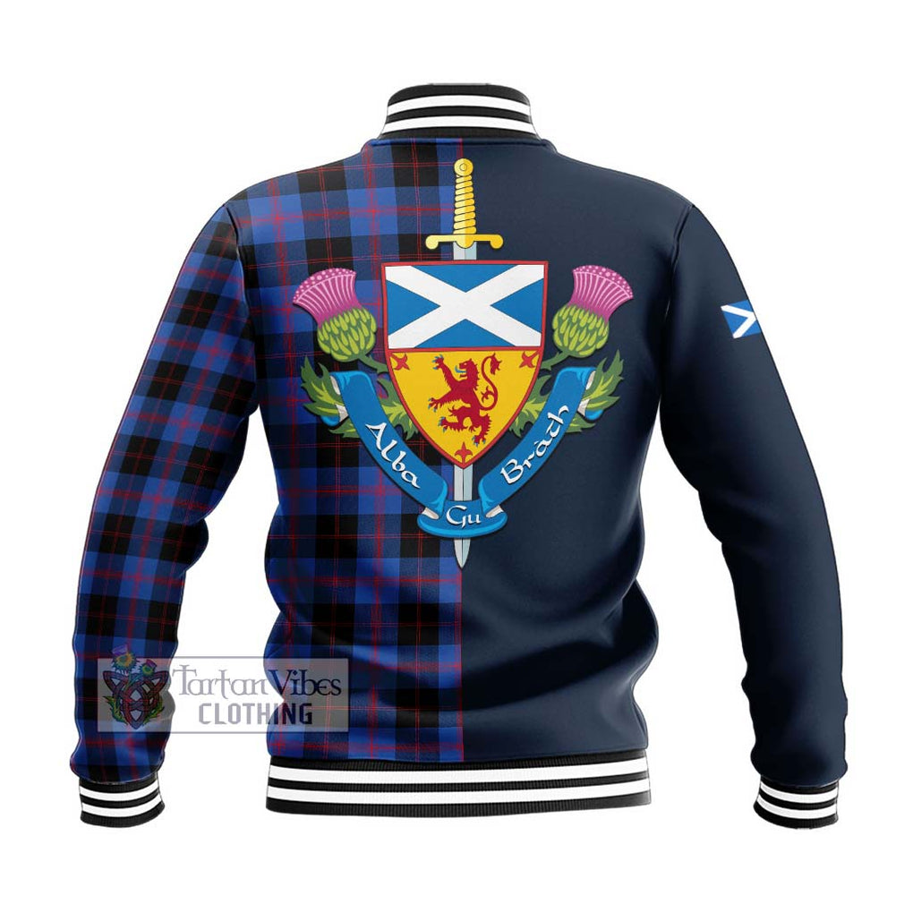Maule Tartan Baseball Jacket Alba with Scottish Lion Royal Arm Half Style - Tartan Vibes Clothing