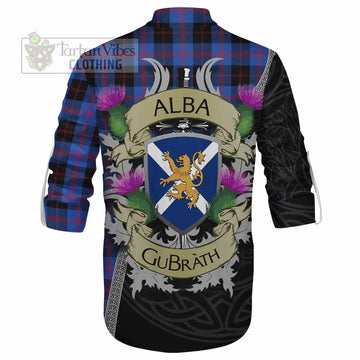 Tartan Vibes Clothing Maule Tartan Family Crest Ghillie Kilt Shirt Lion Rampant Royal Thistle Shield Celtic Inspired
