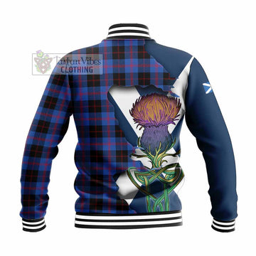Maule Tartan Family Crest Baseball Jacket Scottish Thistle Celtic Inspired