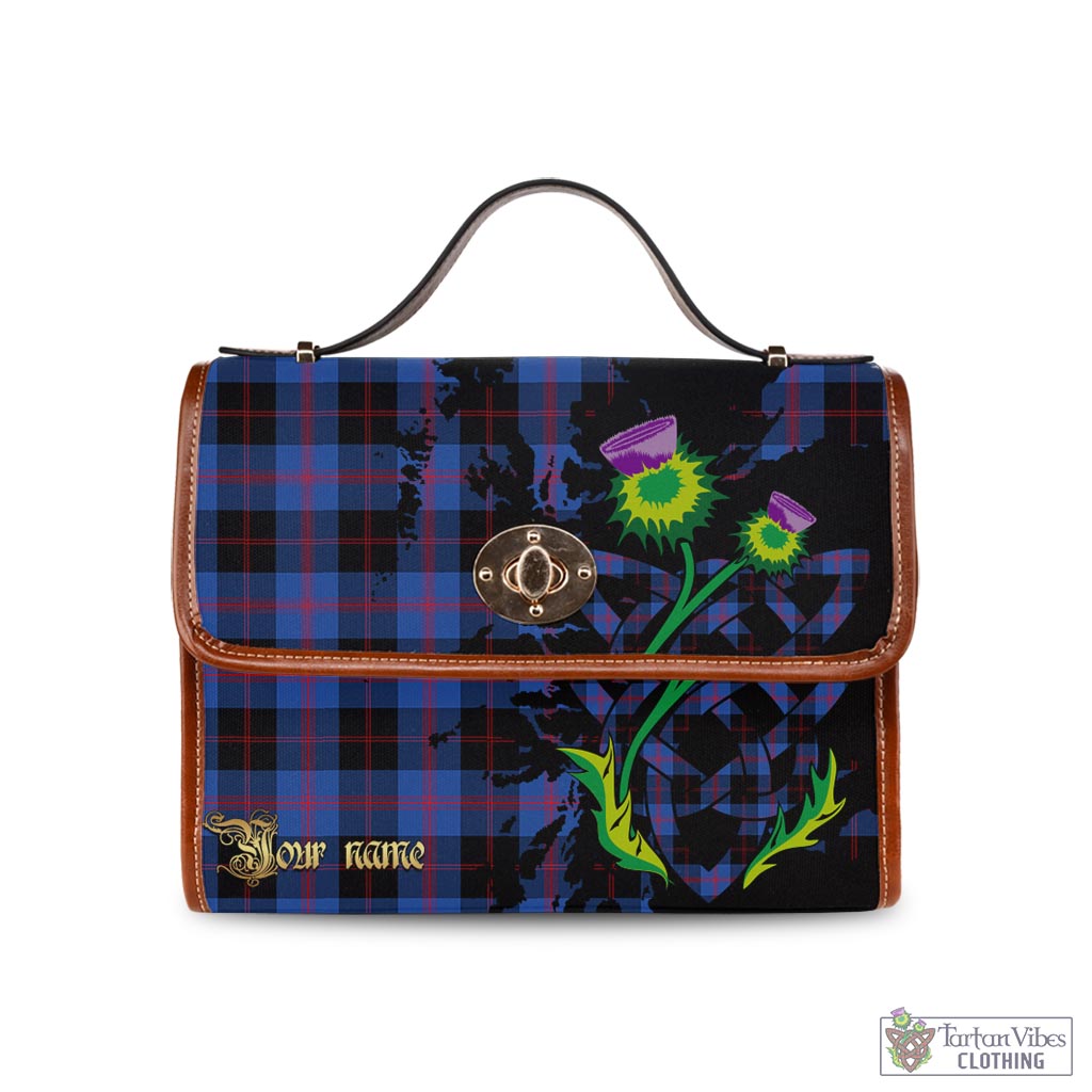 Tartan Vibes Clothing Maule Tartan Waterproof Canvas Bag with Scotland Map and Thistle Celtic Accents