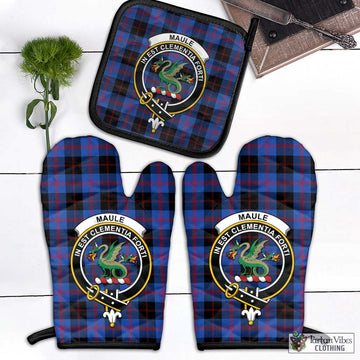 Maule Tartan Combo Oven Mitt & Pot-Holder with Family Crest Combo 1 Oven Mitt & 1 Pot-Holder Black - Tartan Vibes Clothing