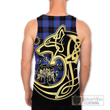 Maule Tartan Men's Tank Top with Family Crest Celtic Wolf Style - Tartan Vibes Clothing