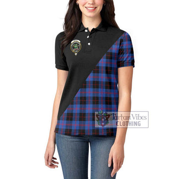 Maule Tartan Women's Polo Shirt with Family Crest and Military Logo Style - Tartanvibesclothing Shop