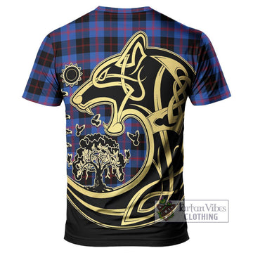 Maule Tartan T-Shirt with Family Crest Celtic Wolf Style - Tartan Vibes Clothing