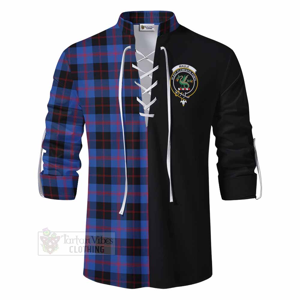 Tartan Vibes Clothing Maule Tartan Ghillie Kilt Shirt with Family Crest and Half Of Me Style