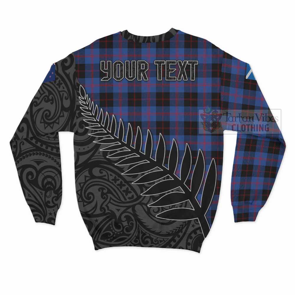 Tartan Vibes Clothing Maule Crest Tartan Sweatshirt with New Zealand Silver Fern Half Style