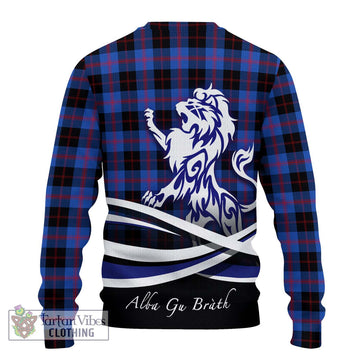 Maule Tartan Knitted Sweater with Alba Gu Brath Regal Lion Emblem - Tartanvibesclothing Shop