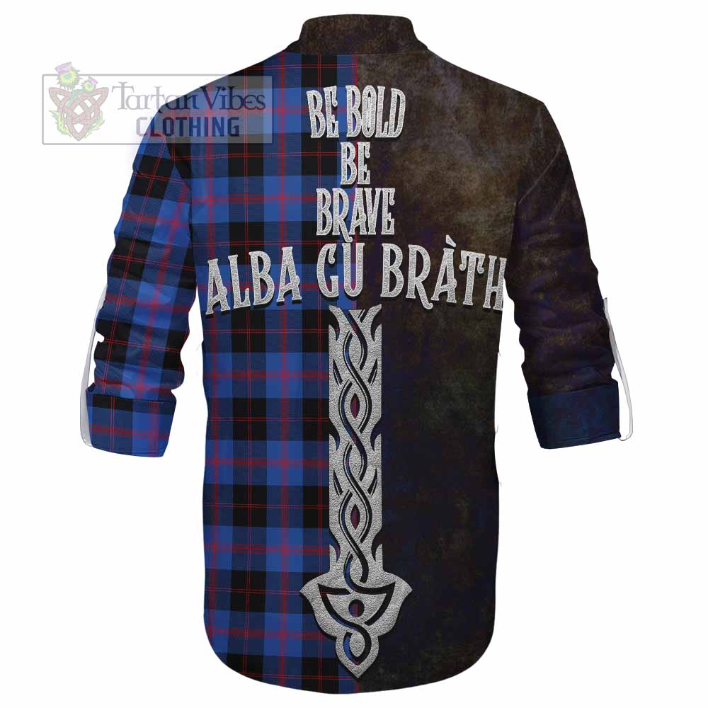 Tartan Vibes Clothing Maule Tartan Family Crest Ghillie Kilt Shirt Alba Gu Brath Be Brave Lion Ancient Style