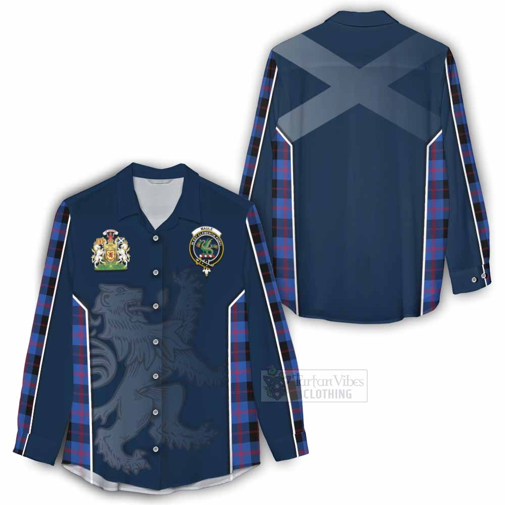 Tartan Vibes Clothing Maule Tartan Women's Casual Shirt with Family Crest and Lion Rampant Vibes Sport Style
