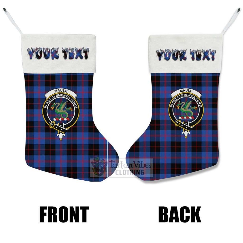 Tartan Vibes Clothing Maule Tartan Family Crest Christmas Stocking with Personalized Text