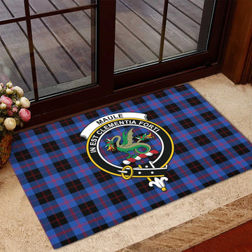 Maule Tartan Rubber Doormat with Family Crest