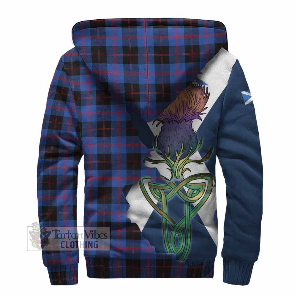 Tartan Vibes Clothing Maule Tartan Family Crest Sherpa Hoodie Scottish Thistle Celtic Inspired