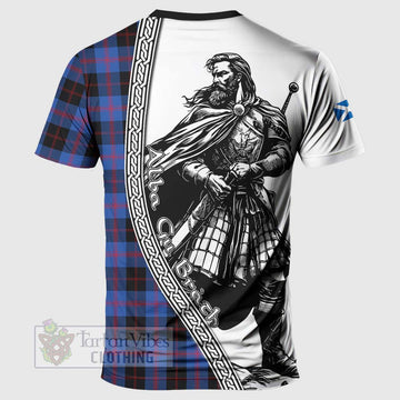 Tartan Vibes Clothing Maule Tartan Clan Crest T-Shirt with Highlander Warrior Celtic Style