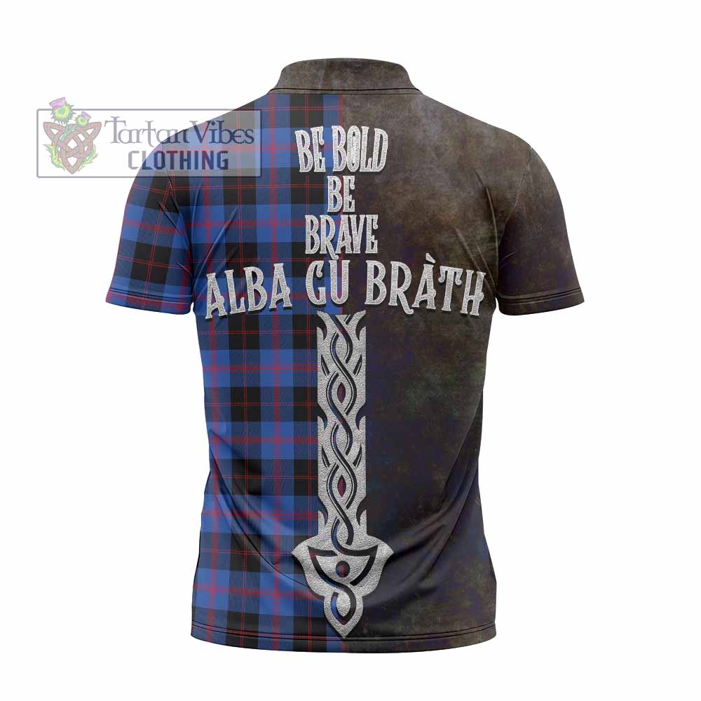 Tartan Vibes Clothing Maule Tartan Family Crest Zipper Polo Shirt Alba Gu Brath Be Brave Lion Ancient Style
