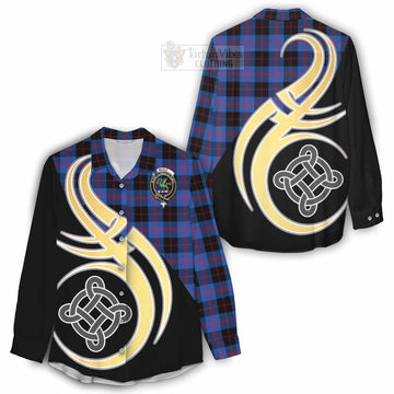 Tartan Vibes Clothing Maule Tartan Women's Casual Shirt with Family Crest and Celtic Symbol Style