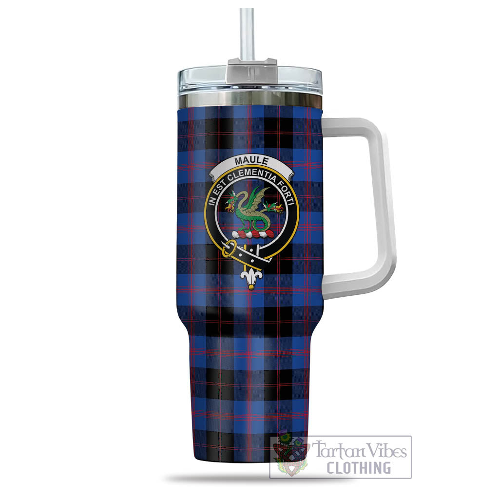 Tartan Vibes Clothing Maule Tartan and Family Crest Tumbler with Handle