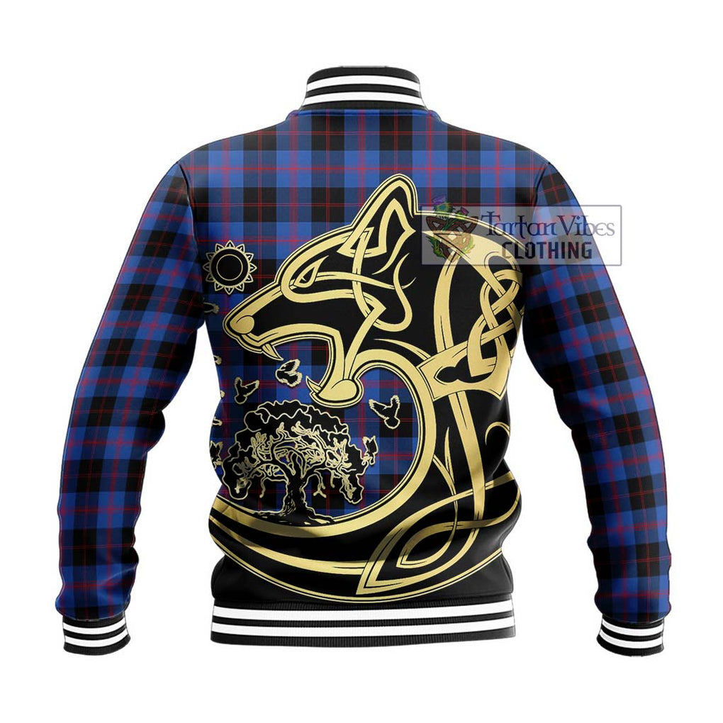 Maule Tartan Baseball Jacket with Family Crest Celtic Wolf Style - Tartan Vibes Clothing