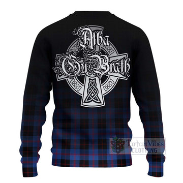 Tartan Vibes Clothing Maule Tartan Knitted Sweater Featuring Alba Gu Brath Family Crest Celtic Inspired