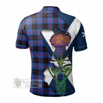 Maule Tartan Family Crest Polo Shirt Scottish Thistle Celtic Inspired