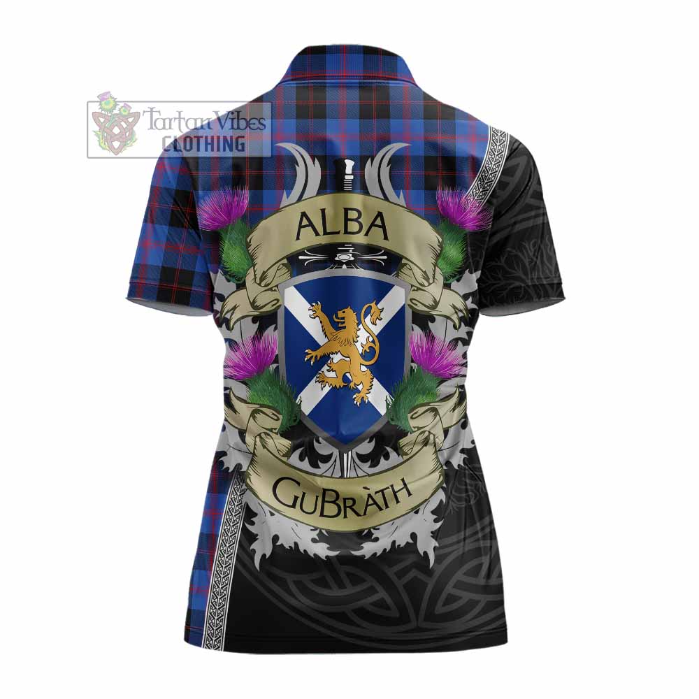 Tartan Vibes Clothing Maule Tartan Family Crest Women's Polo Shirt Lion Rampant Royal Thistle Shield Celtic Inspired