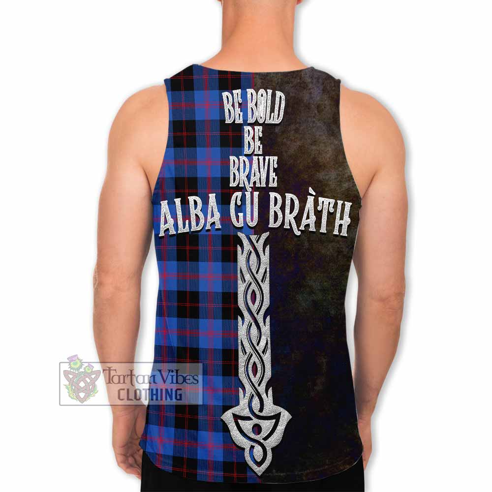 Tartan Vibes Clothing Maule Tartan Family Crest Men's Tank Top Alba Gu Brath Be Brave Lion Ancient Style