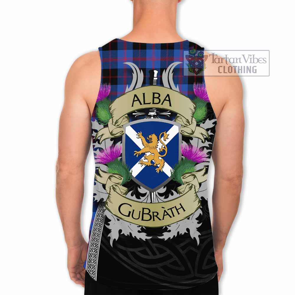Tartan Vibes Clothing Maule Tartan Family Crest Men's Tank Top Lion Rampant Royal Thistle Shield Celtic Inspired