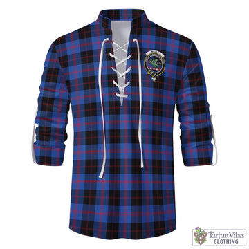 Tartan Vibes Clothing Maule Tartan Men's Scottish Traditional Jacobite Ghillie Kilt Shirt with Family Crest